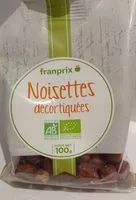 Mängden socker i Noisettes décortiquées