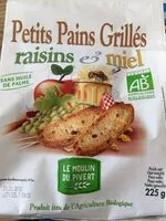 Mängden socker i Petits Pains Grillés Miel & Raisins Bio