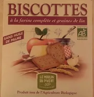 Mängden socker i Biscottes a la farine complète et graines de lin