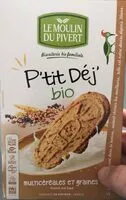 Mängden socker i P'tit Déj' bio - multicéréales et graines
