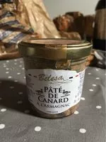 Mängden socker i Pâté de canard à l'armagnac