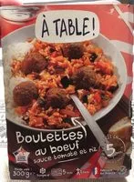 Mängden socker i Boulettes au boeuf saice tomate et riz