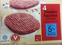 Mängden socker i 4 steaks hachés pour boeuf