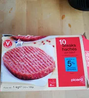 Mängden socker i Steaks haches pur boeuf 5% surgeles