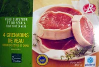 Mängden socker i 4 Grenadins de Veau surgelés IGP Label Rouge Picard