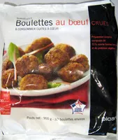Mängden socker i Boulettes au boeuf crues