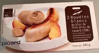 Mängden socker i 2 Boudins blancs au bloc de foie gras de canard (20%) cuits