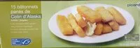 Mängden socker i 15 bâtonnets panés de colin d'Alaska