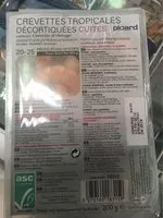 Mängden socker i Crevettes tropicales décortiquées cuites surgelées