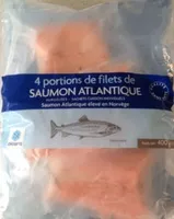 Mängden socker i 4 portions de filets de saumon Atlantique