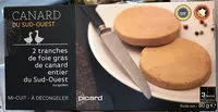 Mängden socker i 2 tranches de foie gras de canard entier du Sud-Ouest