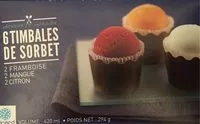 Mängden socker i 6 Timbales De Sorbet 420 Millilitres