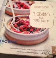 Mängden socker i 2 gratins aux frutis rouges surgelés