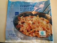 Mängden socker i Crevettes à l'huile d'olive, au persil et à l'ail