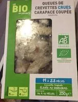 Mängden socker i Queue de crevettes bio crues carapace coupée