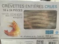 Mängden socker i Crevettes entieres crues