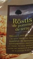 Mängden socker i Röstis de pomme de terre