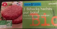 Mängden socker i 2 Biftecks Hachés Pur Bœuf 5% Bio