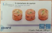 Mängden socker i 6 mini-tartares de saumon aux légumes du soleil