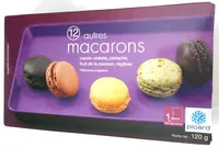 Mängden socker i 12 autres macarons, cassis-violette, pistache, fruit de la passion, réglisse