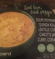 Mängden socker i Soupe Potimarron, Quinoa Rouge, Lentille Corail, Carotte Jaune, Curry, Coriandre