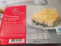 Mängden socker i Parmentier de Colin d'Alaska aux épinards surgelés