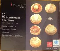 Mängden socker i 20 Mini-tartelettes Apéritives, Boîte De 255 Grammes