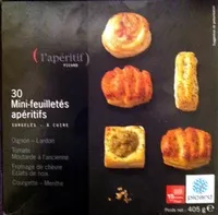Mängden socker i 30 Mini-feuilletés apéritifs - surgelés 405 g