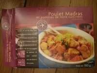Mängden socker i Inde Poulet Madras et pommes de terre cuisinées surgelés