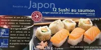 Mängden socker i 12 sushis au saumons : 6 nigiri saumon et 6