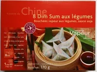 Mängden socker i 8 Dim Sum aux légumes - Bouchées vapeur aux légumes, sauce soja