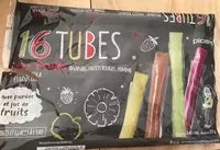 Mängden socker i 16 tubes aux fruits