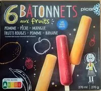 Mängden socker i Bâtonnet glacé au fruits