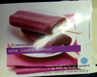 Mängden socker i 6 smoothies mûre - cassis - myrtille