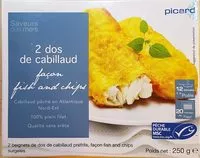 Mängden socker i 2 dos de cabillaud façon fish and chips