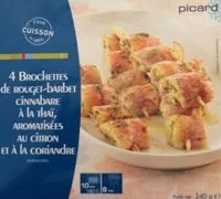 Mängden socker i 4 Brochettes de Rouget-Barbet Cinnabare à la Thaï, Aromatisées au Citron et à la Coriandre