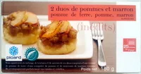 Mängden socker i 2 duos de pommes et marron - pomme de terre, pomme, marron