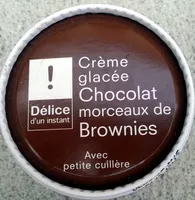 Mängden socker i Crème glacée Chocolat morceaux de Brownies