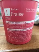 Mängden socker i Sorbet Fraise. Le Pot De 140 Millilitres