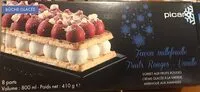 Mängden socker i Bûche glacée façon millefeuille fruits rouges vanille