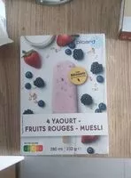 Mängden socker i Glace 4 Yaourt - Fruits Rouges - Muesli