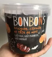 Mängden socker i Bonbons - Araignée, citrouille et tête de mort