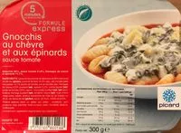 Mängden socker i Gnocchis au chèvre et aux épinards et à la sauce tomate