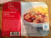 Mängden socker i Poulet façon fajitas et riz aux épices