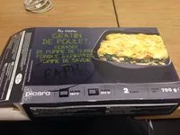 Mängden socker i Gratin de Poulet, Écrasée de Pomme de Terre, Fondue d'Épinards, Tomme de Savoie