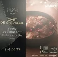 Mängden socker i Civet de Chevreuil, Sauce au Pinot Noir et aux Airelles
