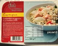 Mängden socker i Colombo de poissons, riz et lentilles corail