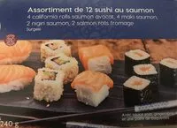Mängden socker i Assortiment de 12 sushi au saumon