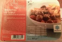 Mängden socker i Boulettes de boeuf sauce barbecue et potatoes 