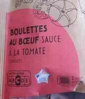 Mängden socker i Boulette au bœuf sauce à la tomate